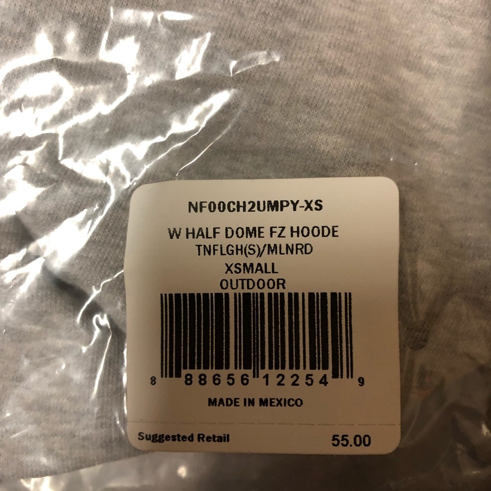 North Face Zip Up Hoodie XS Gray melon fleece - Picture 2 of 3
